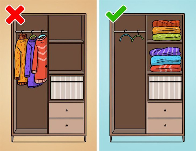 10 sai lầm khi sắp xếp tủ quần áo mà đến 90% chị em đều mắc phải nhưng không hề hay biết